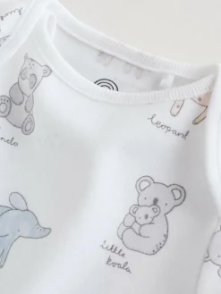 Next White Short Sleeve Baby Bodysuits 5 Pack^BOY Unisex|Bodysuits & Vests