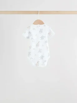 Next White Short Sleeve Baby Bodysuits 5 Pack^BOY Unisex|Bodysuits & Vests