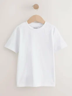 Next White Short Sleeve T-Shirts 5 Pack (3-16yrs)^BOY Tops|T-Shirts