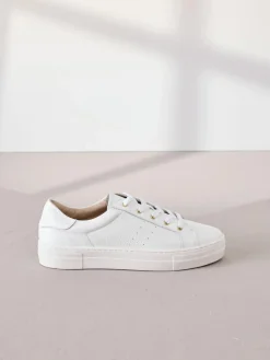 Next Signature Premium Leather Lace-Up Trainers^Women Sneakers