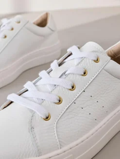Next Signature Premium Leather Lace-Up Trainers^Women Sneakers