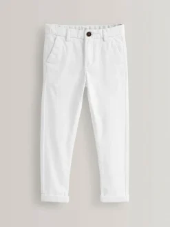New Next White Skinny Fit Stretch Chino Trousers (3-17yrs)