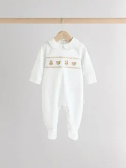 Online Next White Sleepsuits 3 Pack (0-2yrs)