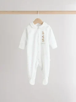 Online Next White Sleepsuits 3 Pack (0-2yrs)
