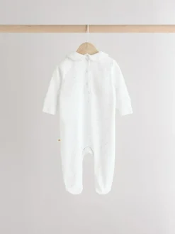 Online Next White Sleepsuits 3 Pack (0-2yrs)