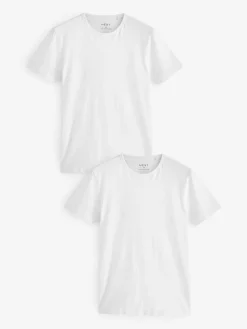 Next Slim Fit 100% Cotton Layering T-Shirts 2 Pack^ Loungewear|Nightwear