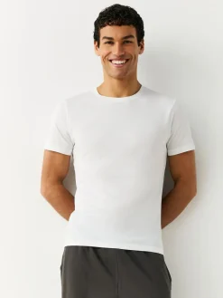 Next Slim Fit 100% Cotton Layering T-Shirts 2 Pack^ Loungewear|Nightwear