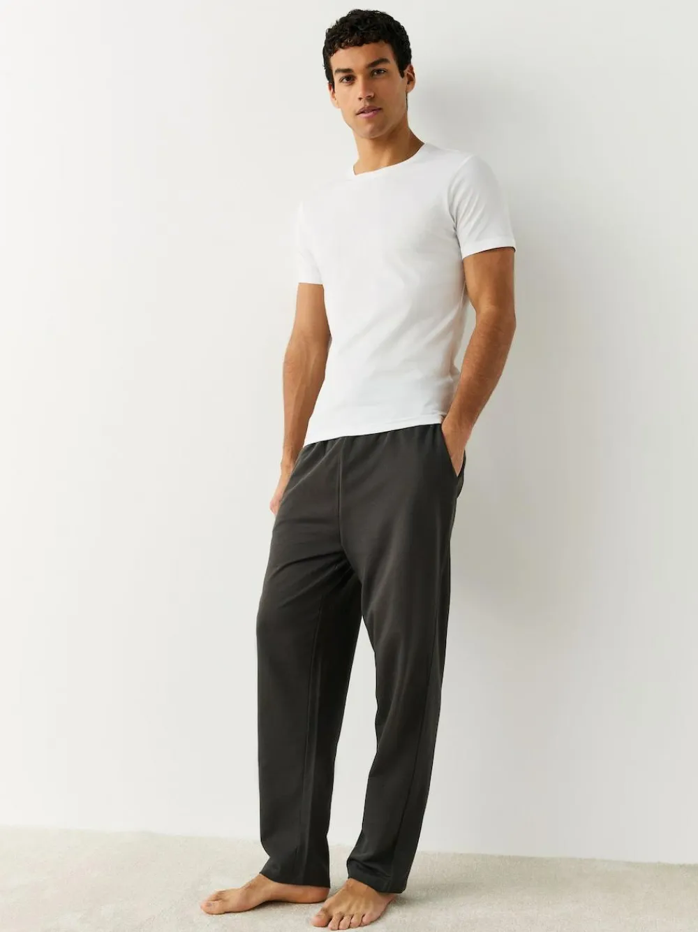 Online Next Slim Fit 100% Cotton Layering T-Shirts 5 Pack White