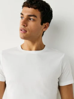 Online Next Slim Fit 100% Cotton Layering T-Shirts 5 Pack White