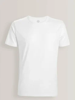 Online Next Slim Fit 100% Cotton Layering T-Shirts 5 Pack White