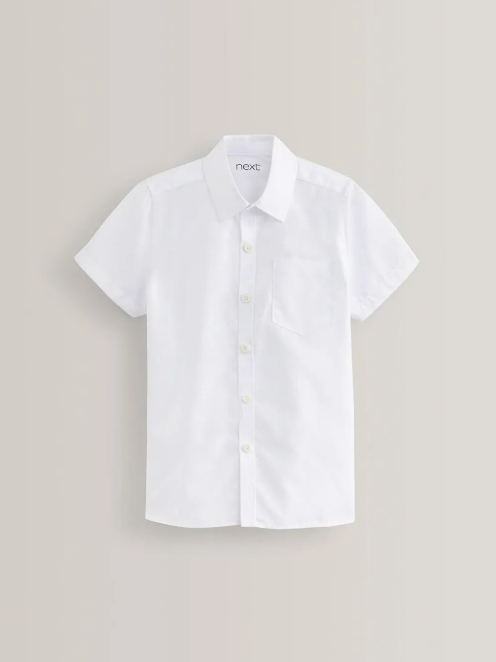 Outlet Next White Slim Fit 5 Pack Short Sleeve School Shirts (3-17yrs)