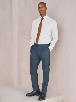 Next White Slim Fit Cotton Stretch Long Sleeve Formal Shirt^ Shirts|Occasionwear