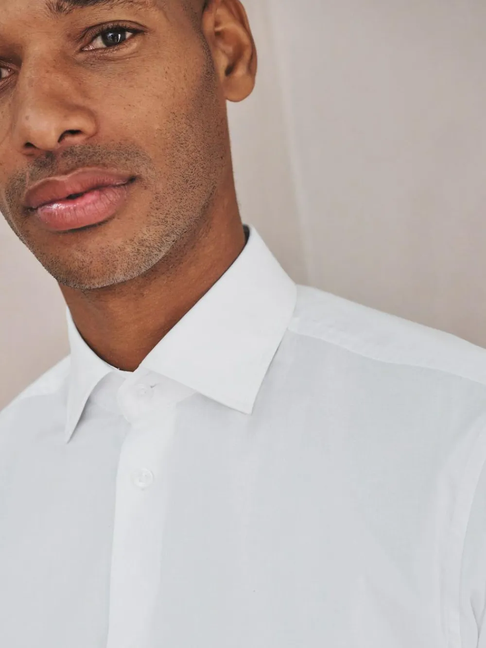 Next White Slim Fit Cotton Stretch Long Sleeve Formal Shirt^ Shirts|Occasionwear