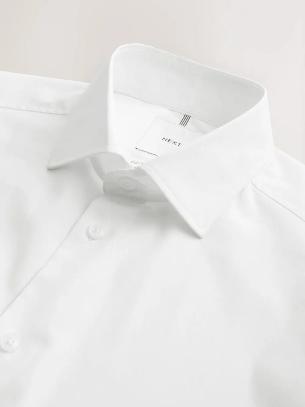 Next White Slim Fit Cotton Stretch Long Sleeve Formal Shirt^ Shirts|Occasionwear