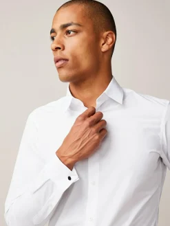 Next Slim Fit Easy Care Double Cuff Smart Shirt^ Shirts|Occasionwear