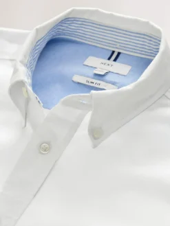 Hot Next White Slim Fit Long Sleeve Oxford Shirt