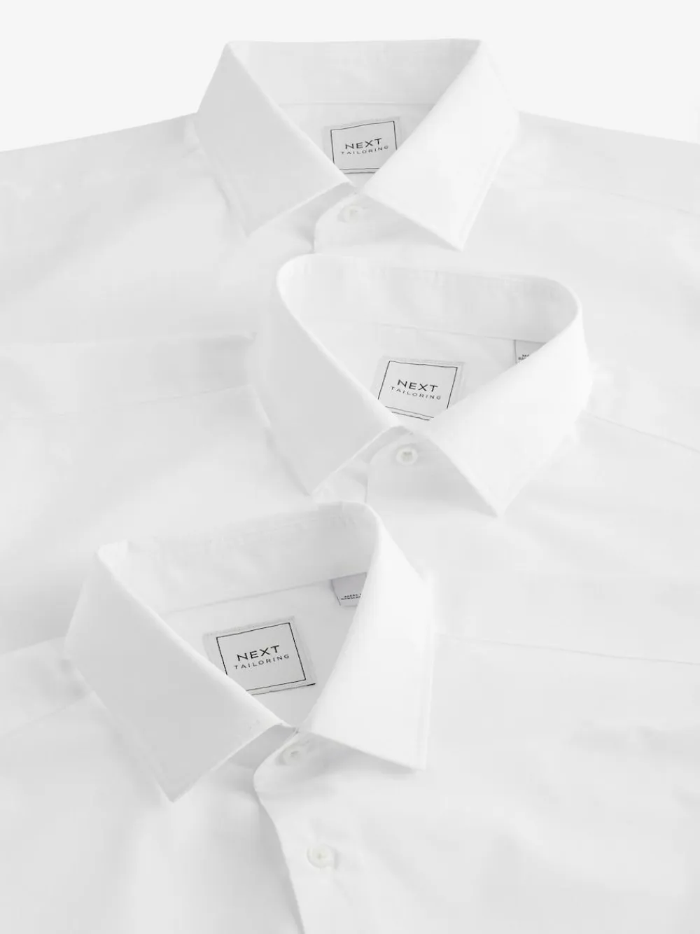 Clearance Next White Slim Fit Single Cuff Easy Care Smart Shirts 3 Pack