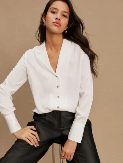 Next Soft Revere Collar Long Sleeve Shirt^Women Tops & T-Shirts|Blouses & Shirts