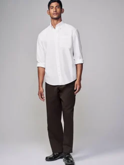 New Next White Soft Touch Oxford Long Sleeve Shirt