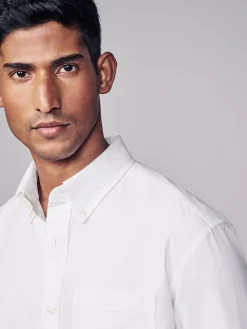 New Next White Soft Touch Oxford Long Sleeve Shirt