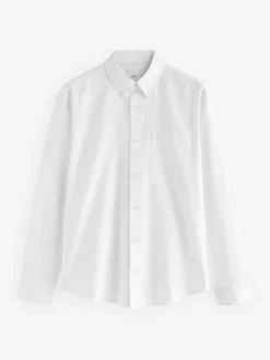 New Next White Soft Touch Oxford Long Sleeve Shirt