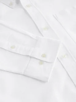 New Next White Soft Touch Oxford Long Sleeve Shirt