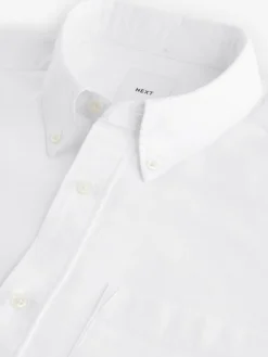 New Next White Soft Touch Oxford Long Sleeve Shirt