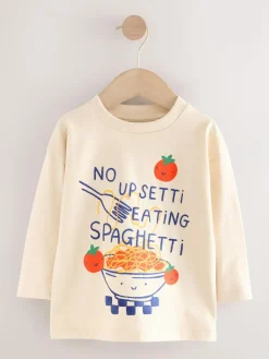 Online Next White Spaghetti Long Sleeve Graphic Print T-Shirt (3mths-8yrs)