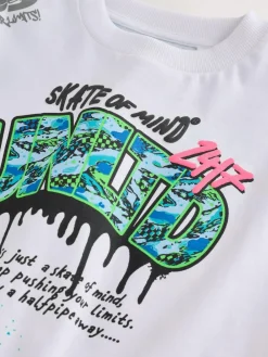 Next White Spray Graffiti Relaxed Fit Short Sleeve Graphic T-Shirt (3-16yrs)^BOY T-Shirts
