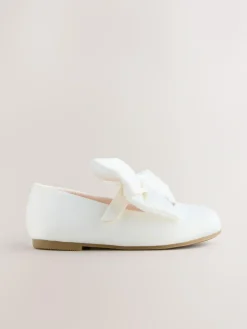 Next White Standard Fit (F) Bow Satin Flower Occasion Mary Jane Shoes^ Shoes