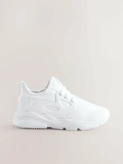 Clearance Next White Standard Fit (F) Elastic Lace Trainers