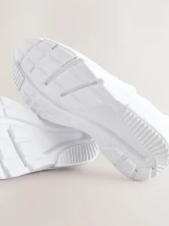 Clearance Next White Standard Fit (F) Elastic Lace Trainers