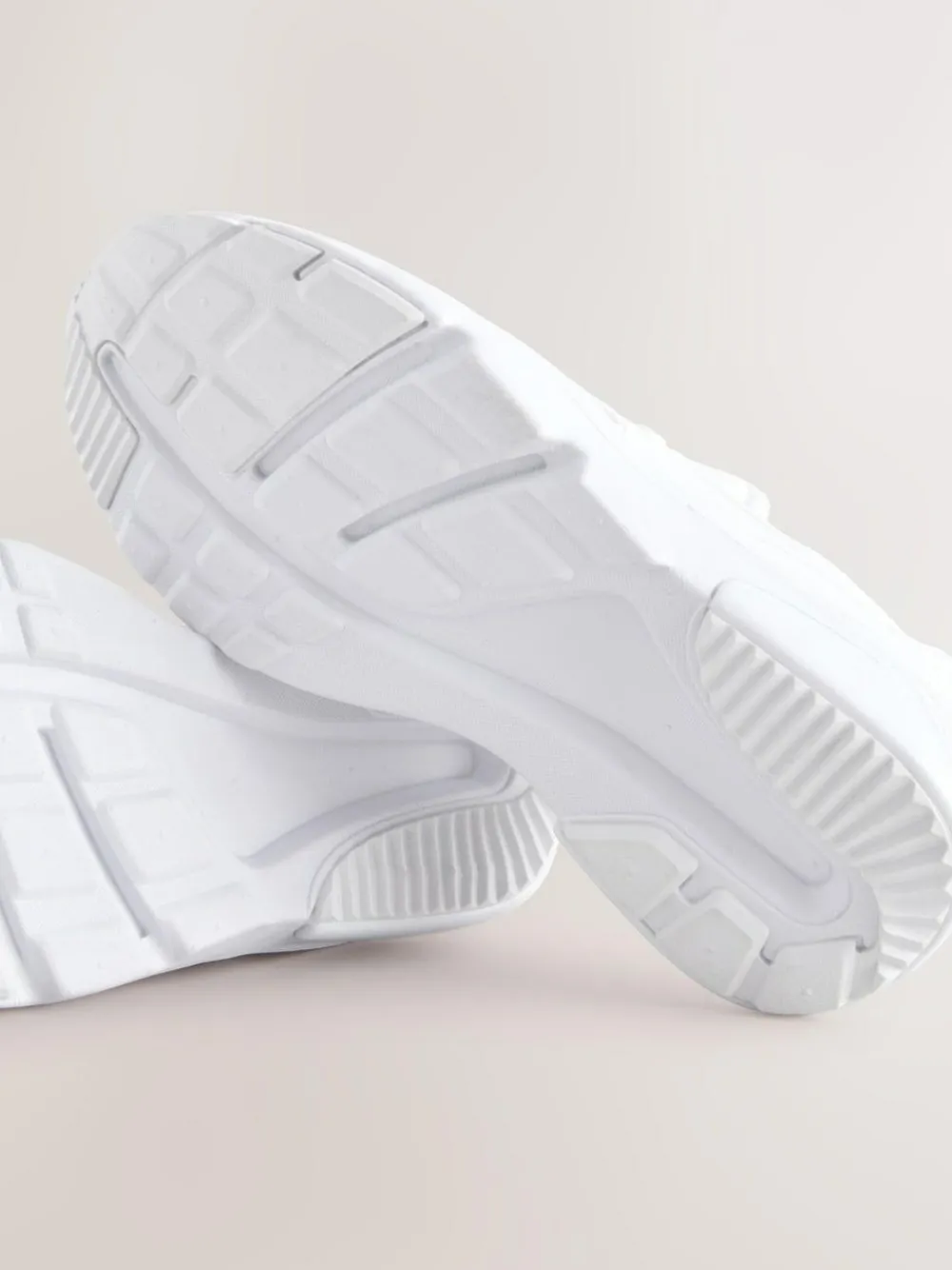 Clearance Next White Standard Fit (F) Elastic Lace Trainers