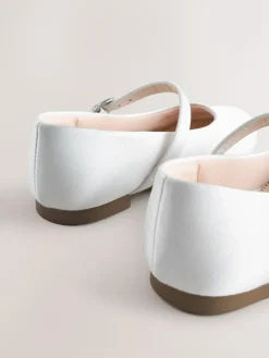 Hot Next White Standard Fit (F) Flower Girl Occasion Mary Jane Shoes