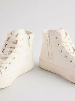 Next White Standard Fit (F) High Top Trainers^ Sneakers|Sneakers