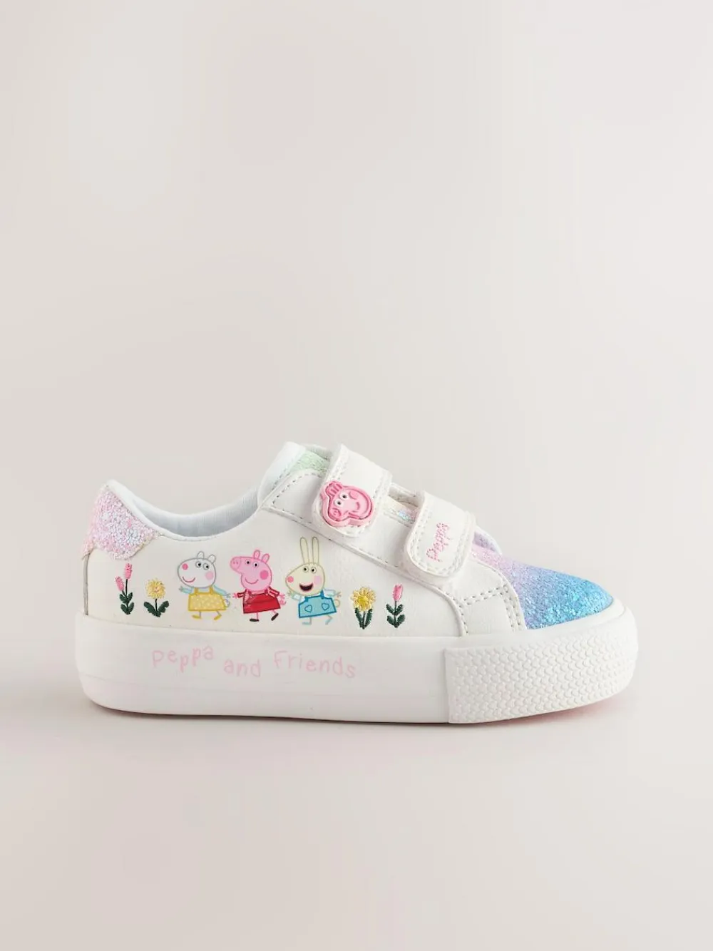 Next White Standard Fit (F) Peppa Pig Chunky Trainers with Touch Fastening^ Sneakers|Sneakers