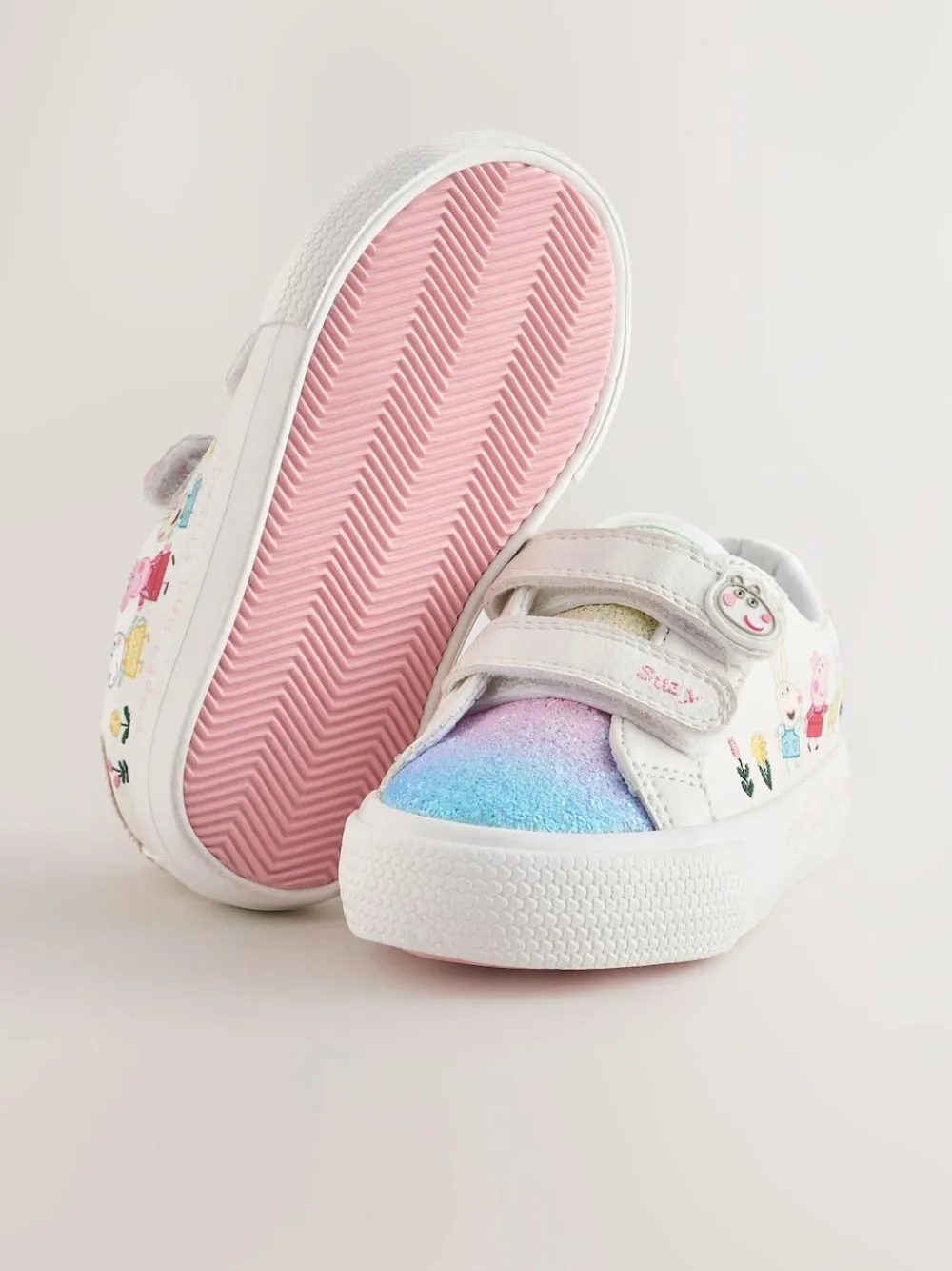 Next White Standard Fit (F) Peppa Pig Chunky Trainers with Touch Fastening^ Sneakers|Sneakers