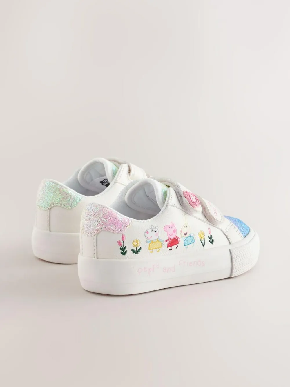 Next White Standard Fit (F) Peppa Pig Chunky Trainers with Touch Fastening^ Sneakers|Sneakers