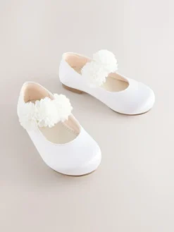 Sale Next Standard Fit (F) Satin Flower Girl Occasion Mary Jane Shoes White