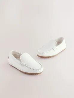 Hot Next Standard Fit (F) Suede Slip-Ons Loafer Shoes White