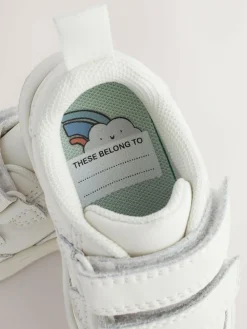 Next Standard Fit (F) Touch Fastening Leather First Walker Baby Shoes White