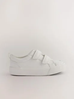 Online Next Standard Fit (F) Two Strap Touch Fastening Trainers White