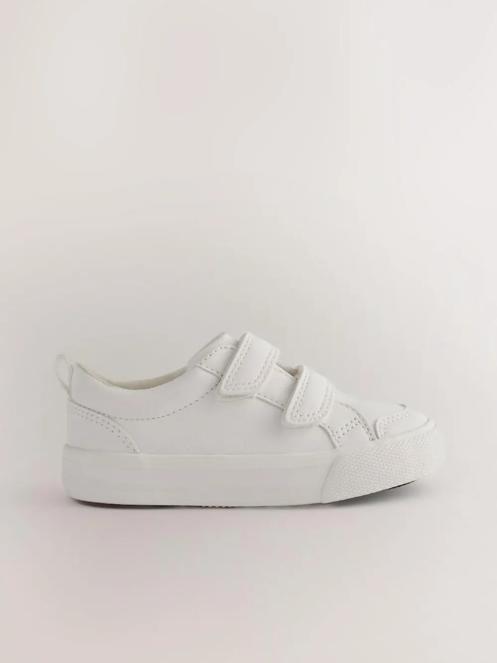 Online Next Standard Fit (F) Two Strap Touch Fastening Trainers White