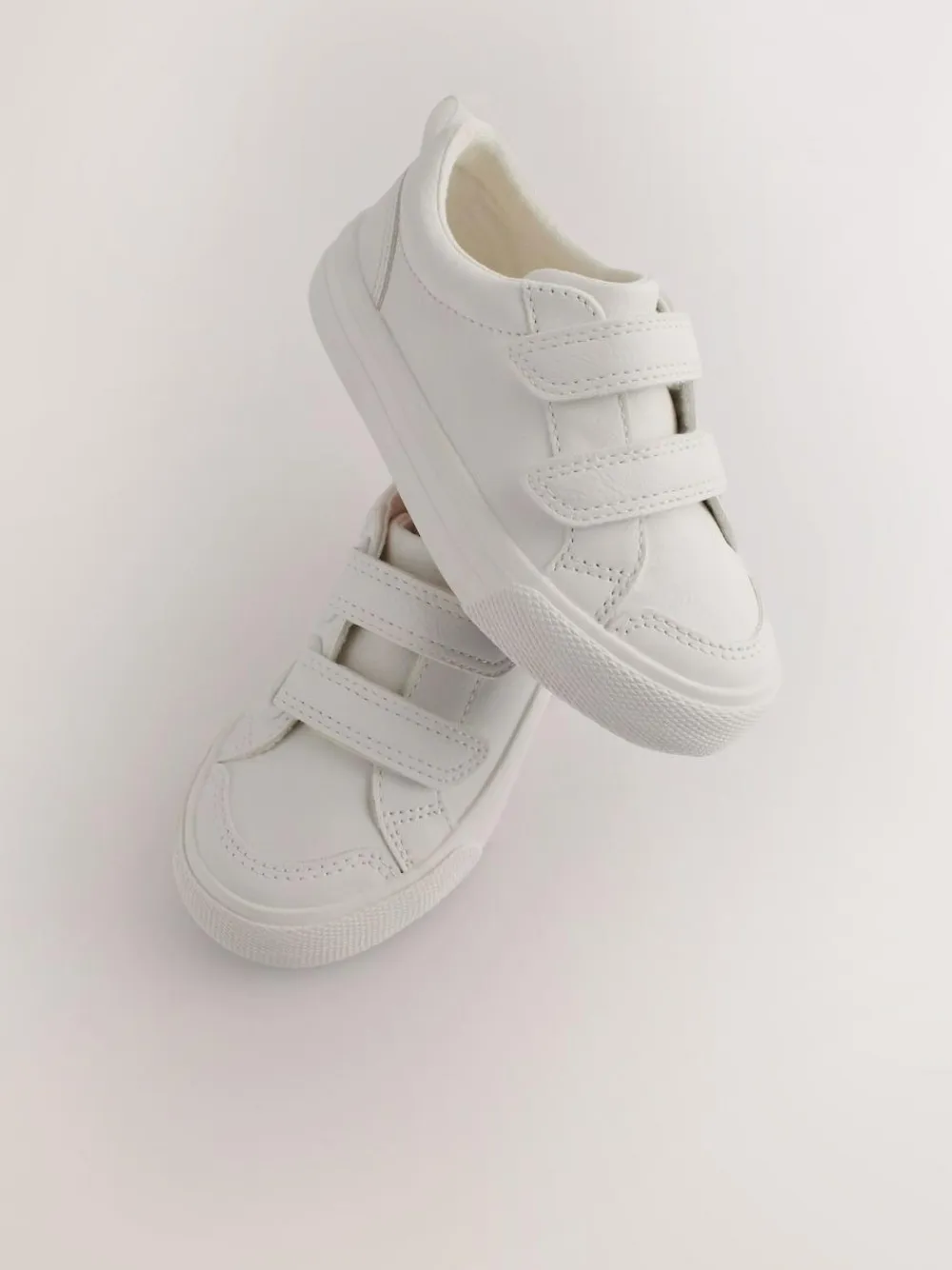 Online Next Standard Fit (F) Two Strap Touch Fastening Trainers White