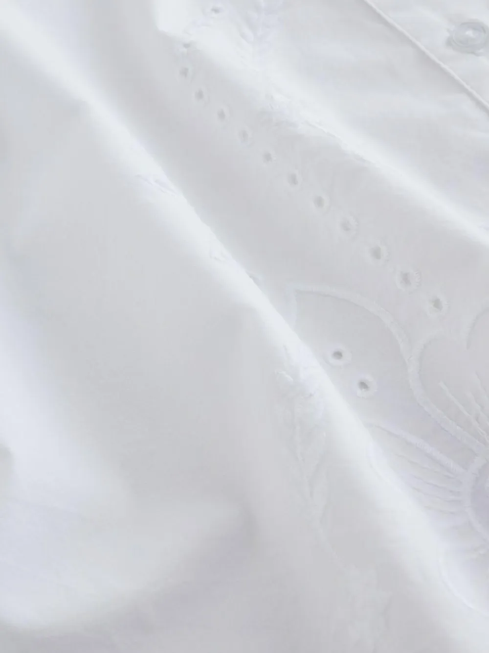 Next White Statement Collar Broderie Long Sleeve Blouse^Women Blouses & Shirts