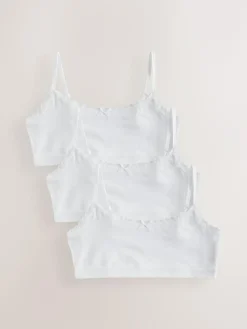 Next White Strappy Crop Tops 3 Pack (5-16yrs)^ Underwear|Bras & Crop Tops
