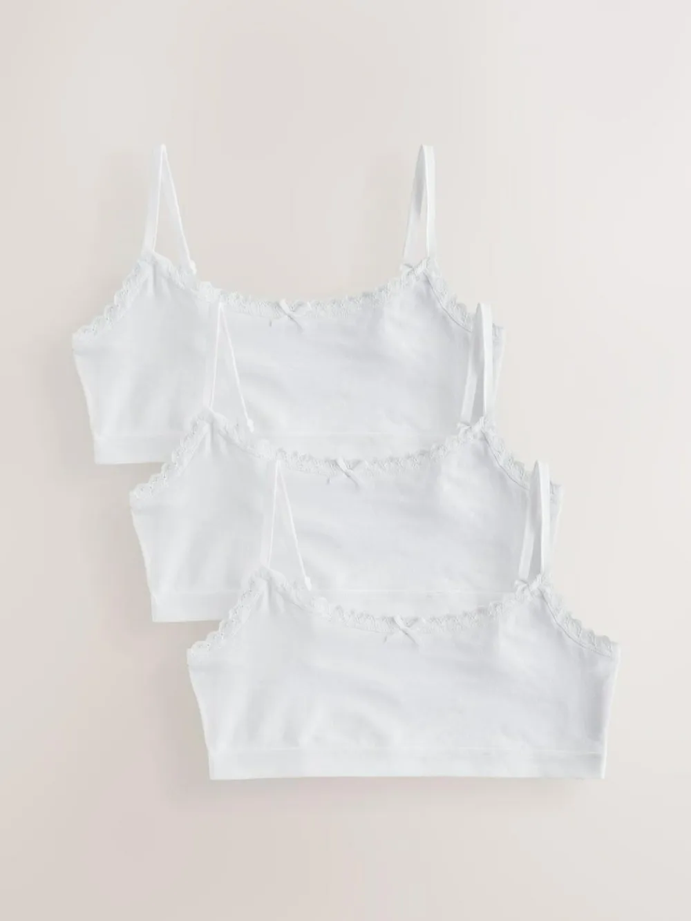 Next White Strappy Crop Tops 3 Pack (5-16yrs)^ Underwear|Bras & Crop Tops