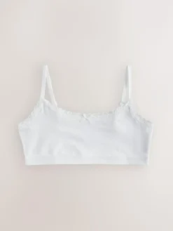 Next White Strappy Crop Tops 3 Pack (5-16yrs)^ Underwear|Bras & Crop Tops
