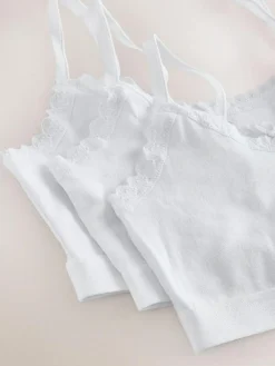 Next White Strappy Crop Tops 3 Pack (5-16yrs)^ Underwear|Bras & Crop Tops