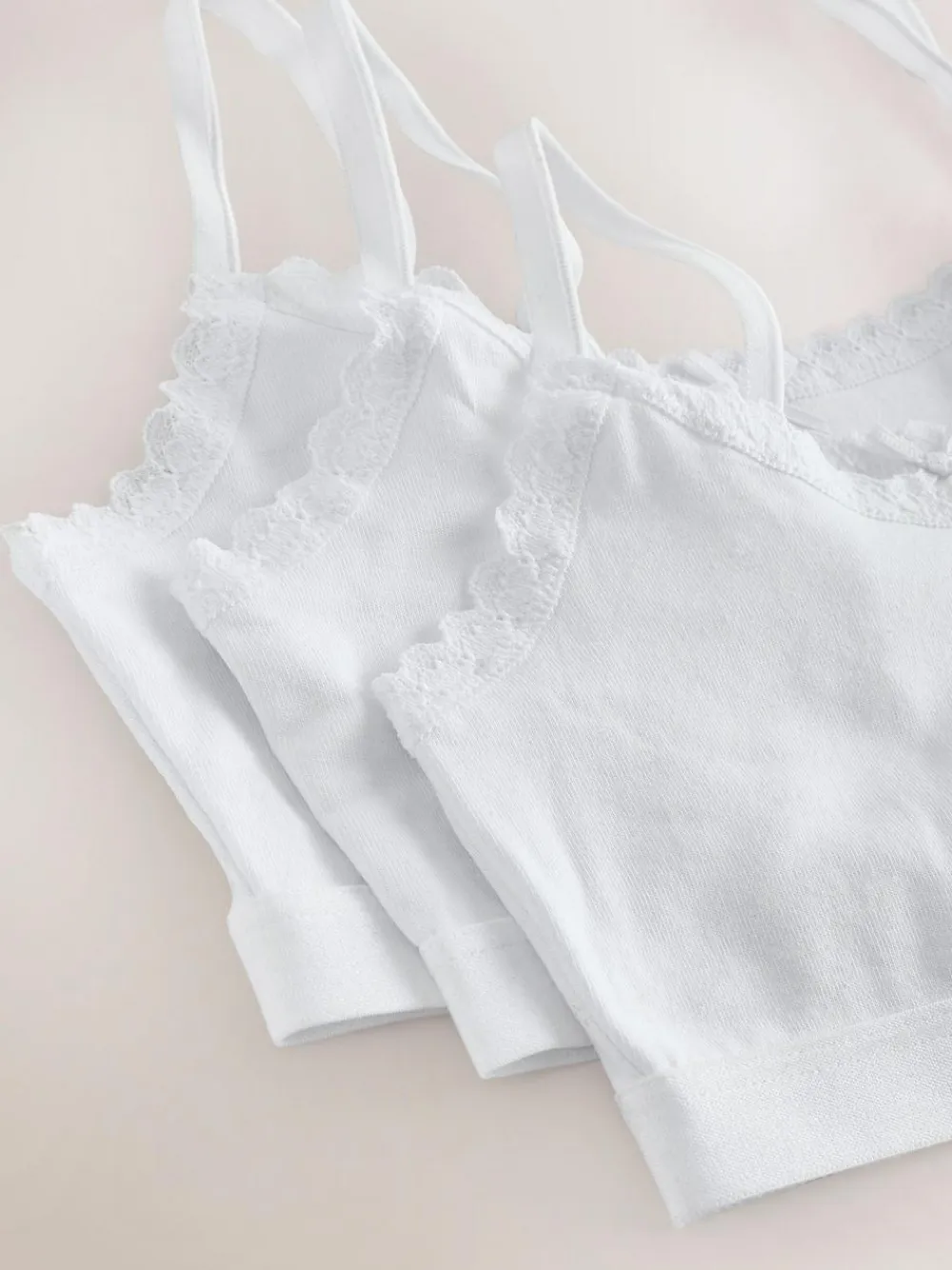 Next White Strappy Crop Tops 3 Pack (5-16yrs)^ Underwear|Bras & Crop Tops